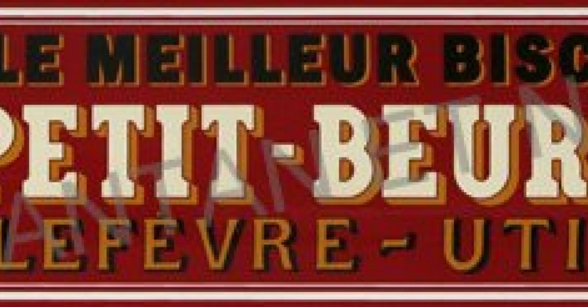Plaque émaillée Ancienne PETIT-BEURRE LU – Déco Métal Pub Vintage